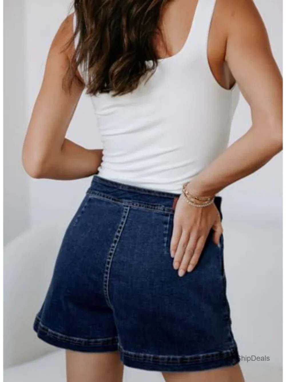 Women's High Waisted Denim Skort Mini Jean Shorts Skirt Stretchy Summer